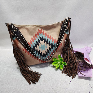 Bohemian Wave Colors Beach Wayuu Tote Mochila Canvas Bags