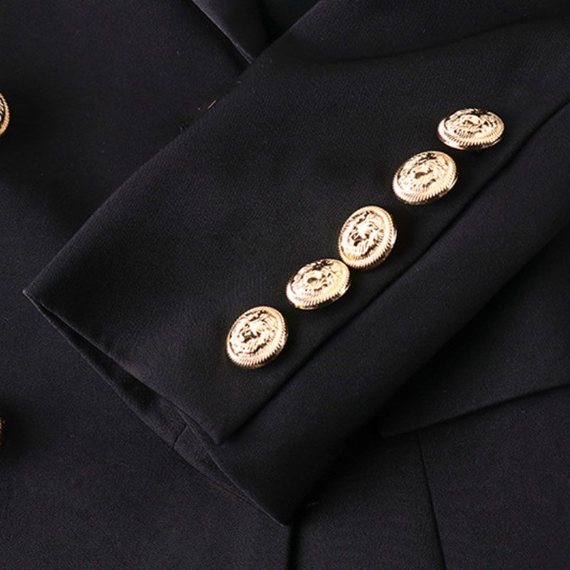Tailored Satin Collar Blazer Dress Double Breasted Work Jacket Dress