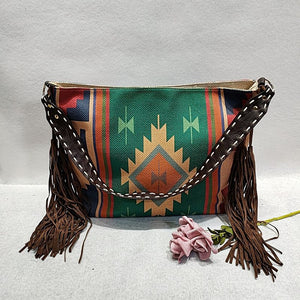 Bohemian Wave Colors Beach Wayuu Tote Mochila Canvas Bags