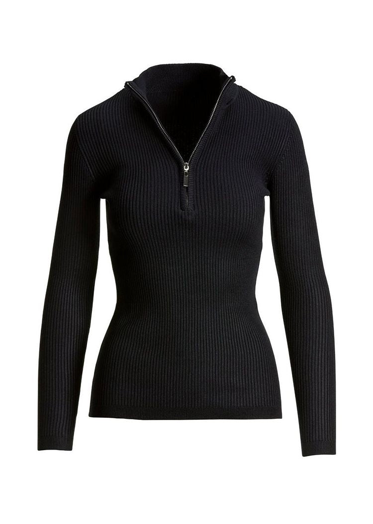 Basics Ribbed Half Zip up Cashmere Wool Blend Merino Sweater Jumper