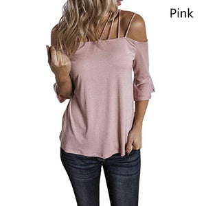 Oversized Strappy Off The Shoulder Tops Puff Sleeve