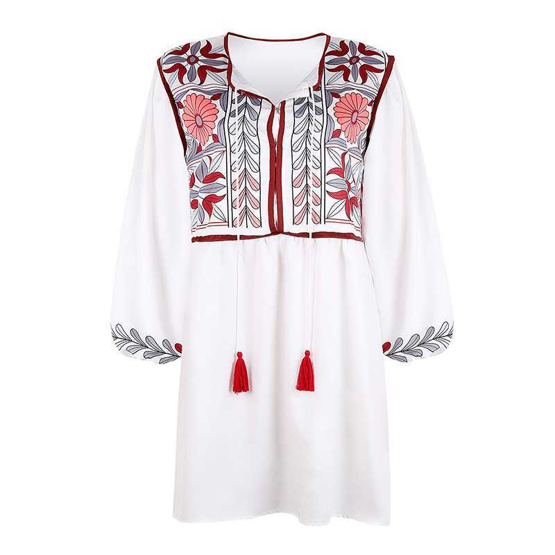 Boho Chic Floral Prints White Short hippie dresses