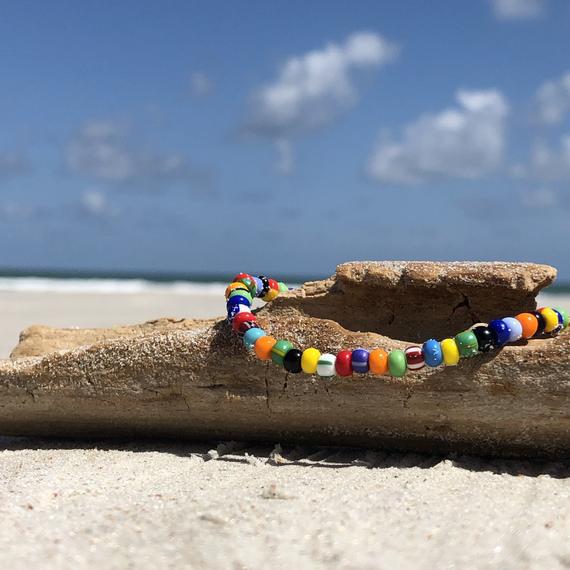 Bohemian Gypsy Chic Rainbow Beaded Choker Necklaces