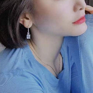 Dazzling Diamond Dangle Crystal Square Cut Drop Earrings