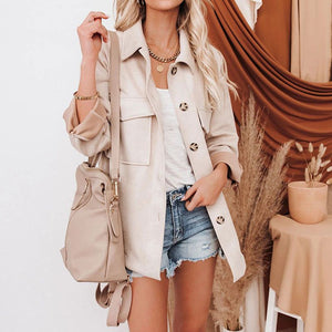 Winter Boiled Wool Blend Woolen Coat For Women