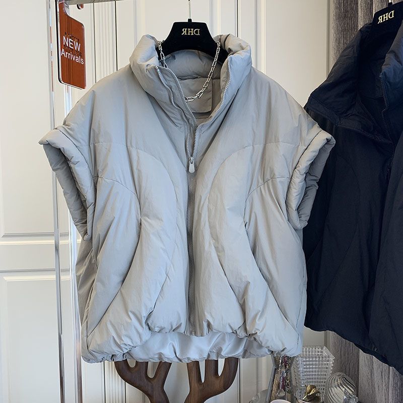 Oversized Puffy Sleeveless Puffer Jacket Winter Vest Outerwear Gilets