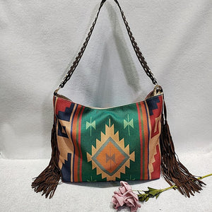 Bohemian Wave Colors Beach Wayuu Tote Mochila Canvas Bags