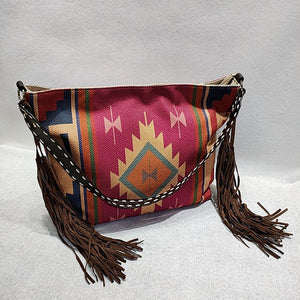 Bohemian Wave Colors Beach Wayuu Tote Mochila Canvas Bags