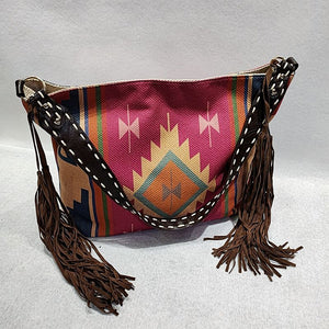 Bohemian Wave Colors Beach Wayuu Tote Mochila Canvas Bags