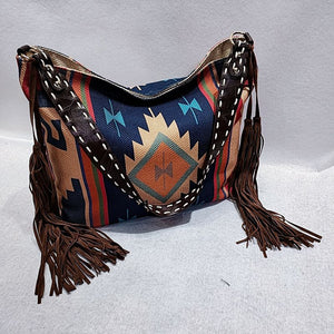 Bohemian Wave Colors Beach Wayuu Tote Mochila Canvas Bags