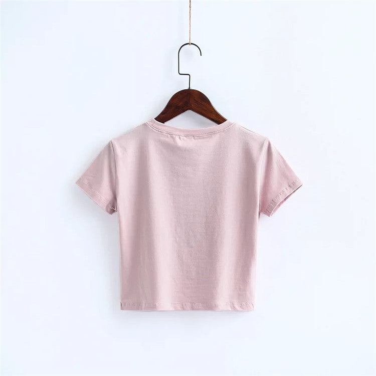 Classic Crop Top Tee Shirt Womens