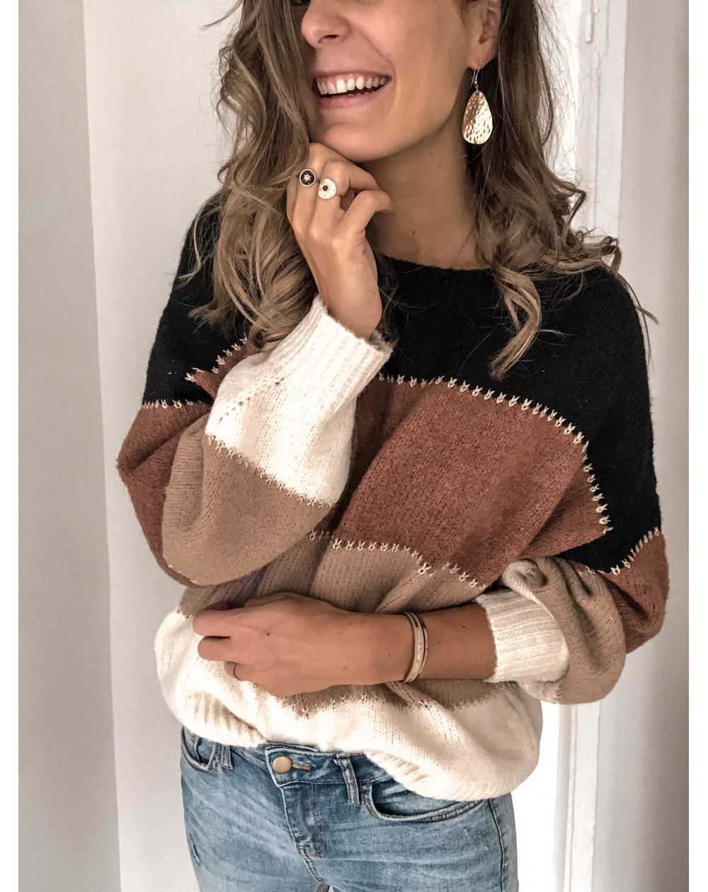 Oversized Comfy Cute Striped Fall Pullover Sweaters For women