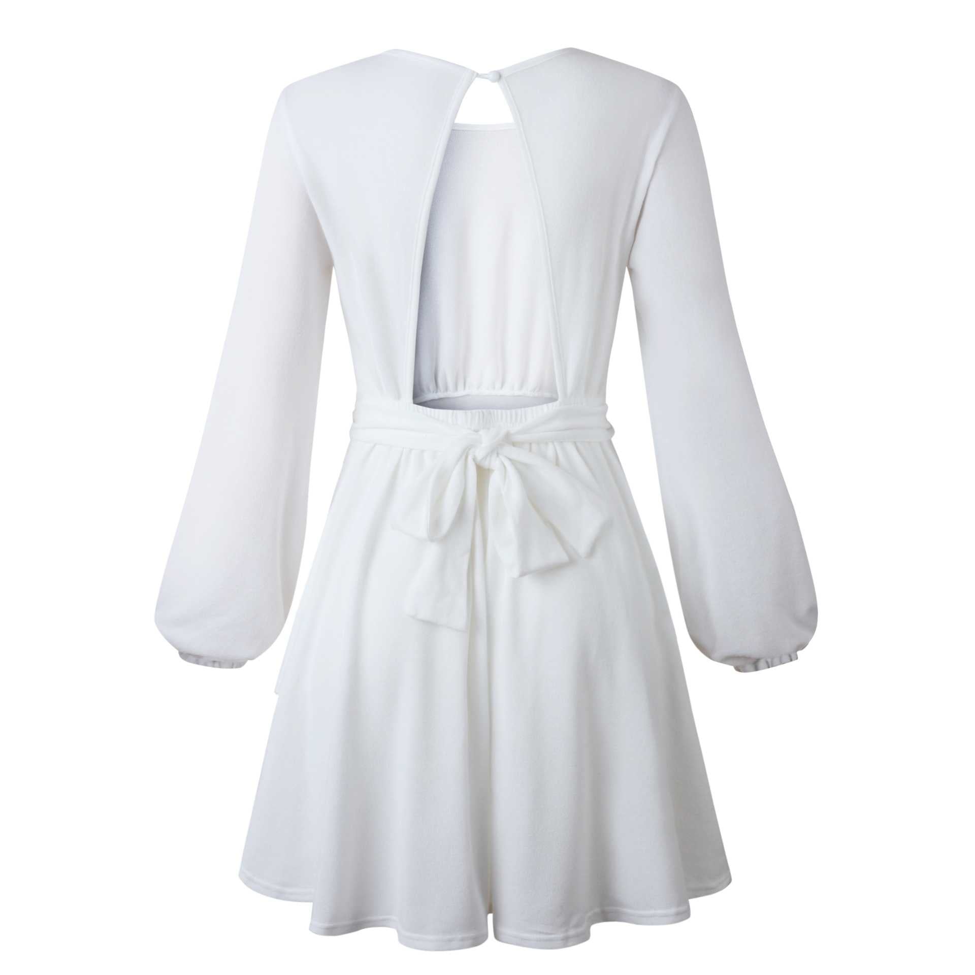 Tiered Ruffled Short Knit Sweater Dress