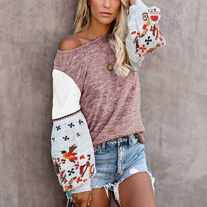 Boho Chic Oversized Patchwork Knitted Sweater With Chiffon Sleeves