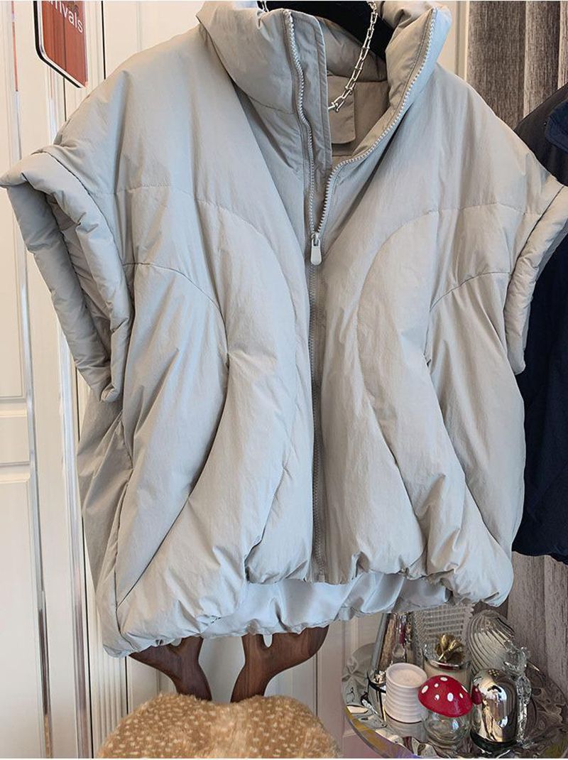 Oversized Puffy Sleeveless Puffer Jacket Winter Vest Outerwear Gilets