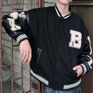 Unisex Embroidered Varsity Bomber Jacket Outerwear Sports Baseball Jacket