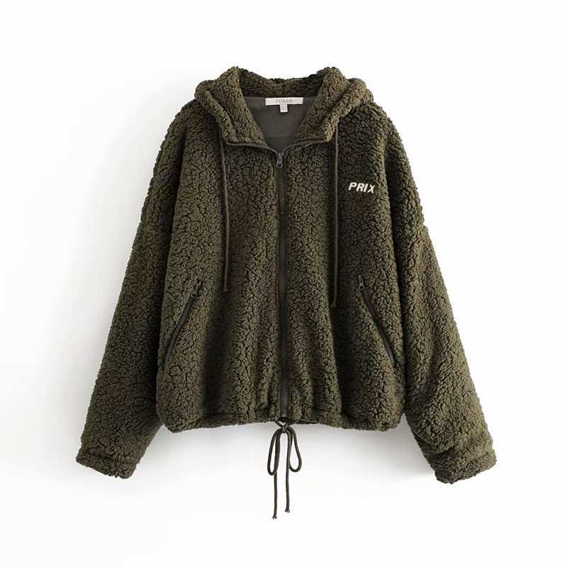 Bomber Fuzzy Warm Winter Jackets Hooded Teddy Coats