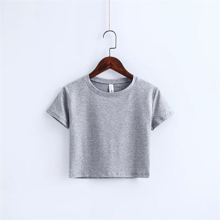 Classic Crop Top Tee Shirt Womens