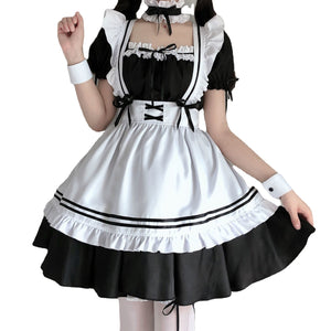 Cheap Frilly Lockable Maid Anime Cosplay Dress Costume