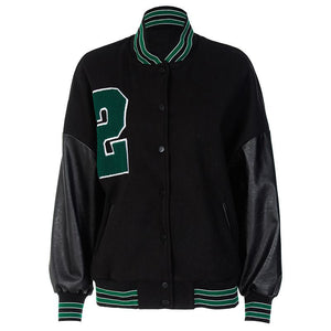 Unisex Embroidered Varsity Bomber Jacket Outerwear Sports Baseball Jacket