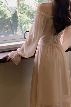 Boho Fairy Country Cottage Core Lolita Corset Gown Dress