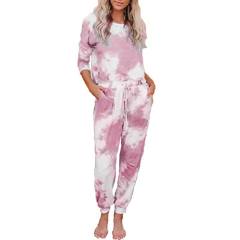 Blench Tie Dye Sweatshirt And Tie Dye Knitted Jogger Pants