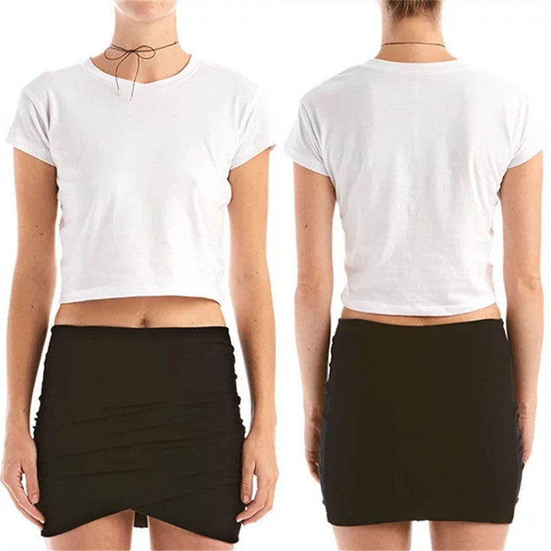 Classic Crop Top Tee Shirt Womens