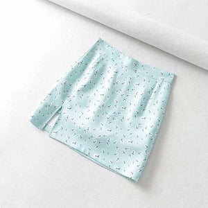 Cute A Line Checked High Thigh Split Mini Skirt For Young Women