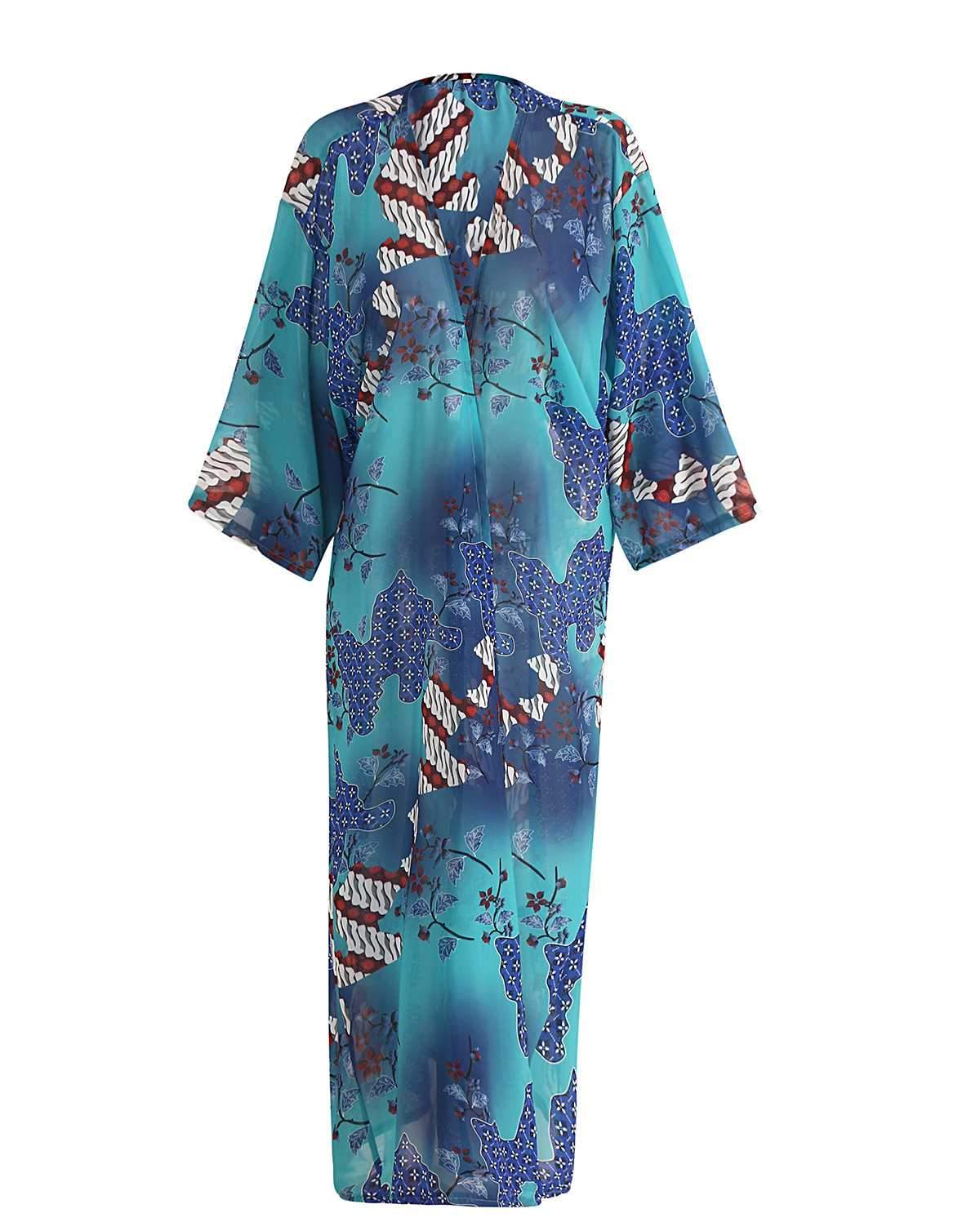 Retro Floral Coverups Dress Beach Wear Kimono
