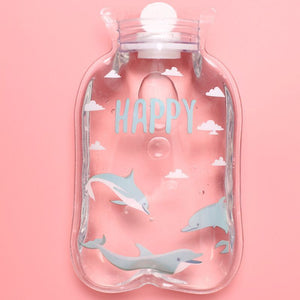 Cute Flamingo Transparent Small Rubber Hot Water Bottle Bag