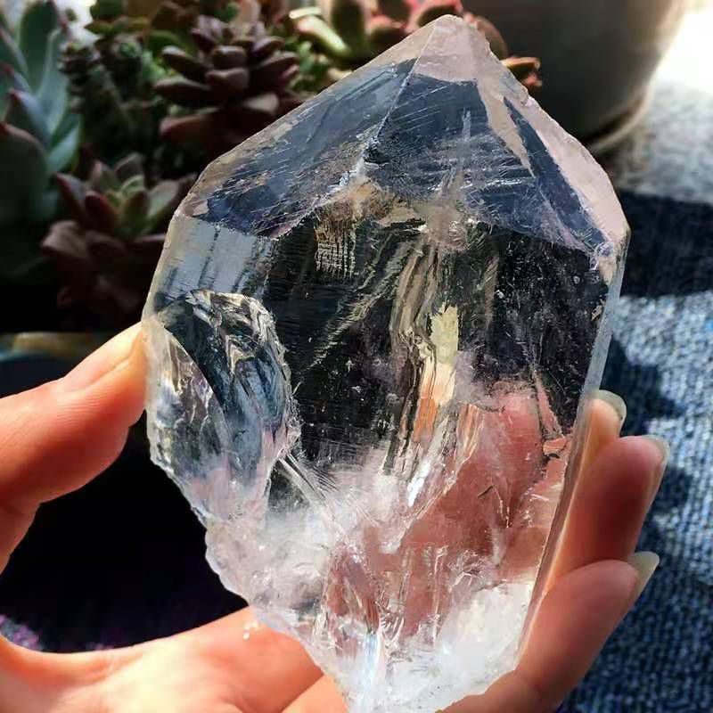 Aura Natural Raw Clear Quartz Crystal Point