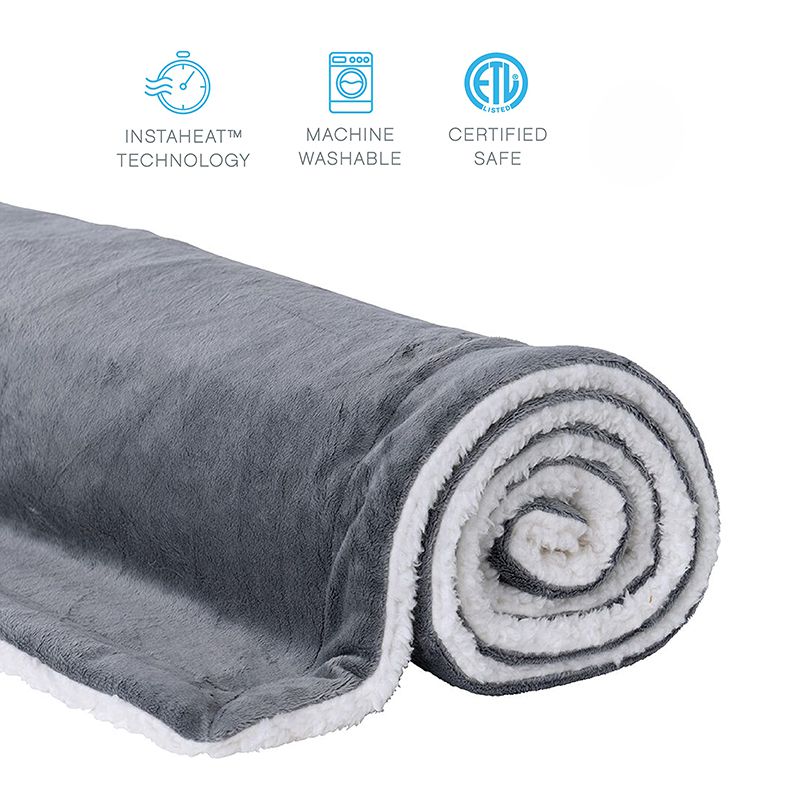 Soft Fleece Heated Blanket 3 Heat Electric Blanket Throw Bedsure