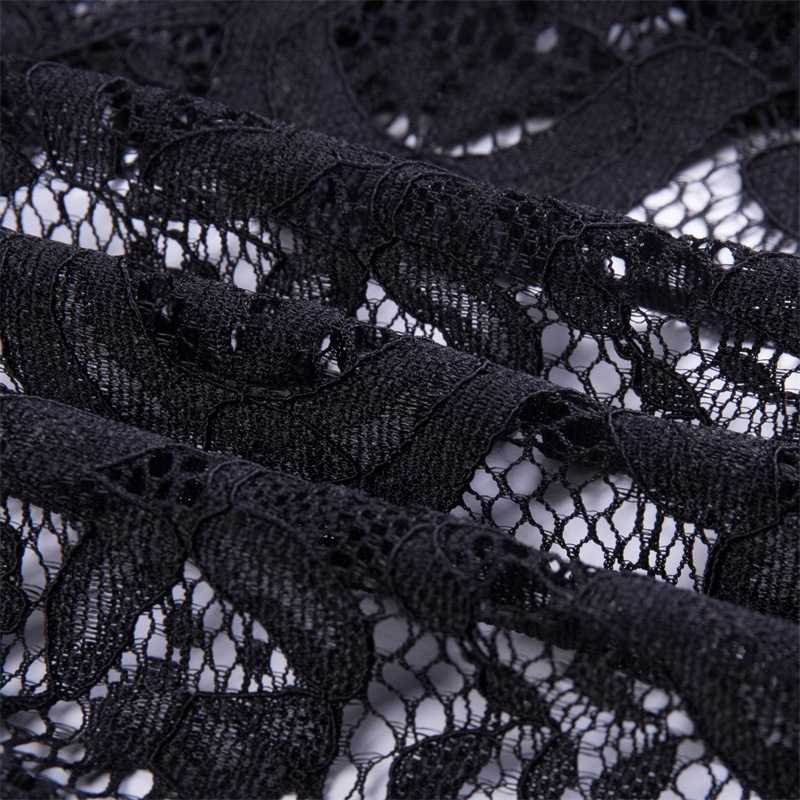 Plunge V Neck Black/ White long sleeve lace bodysuit
