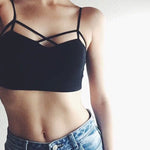 Cage Front Cut Out Strappy Bralette Cami Crop Top Criss Cross