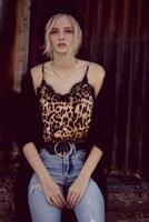 Retro Print Snake Leopard Lace Cami Tank Spaghetti Top