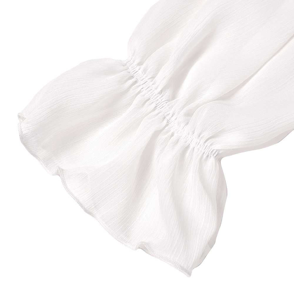 Ruffle Off The Shoulder Lantern Long Sleeve Chiffon Crop top Blouses