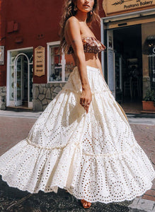 White midi skirt flowy shop
