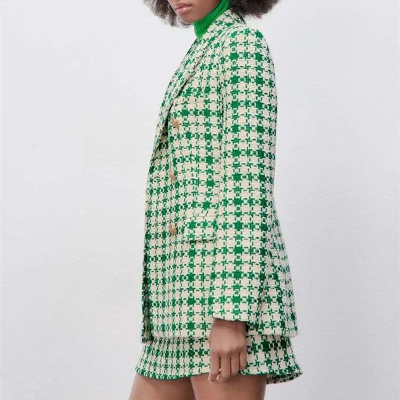 Tailored Fringe Edge Tweed Textured Weave Blazer Jacket