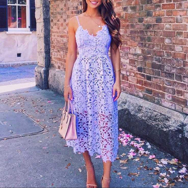 Scalloped Hem 3D Floral Guipure Embroidery Mesh Fit And Flare Midi Dress