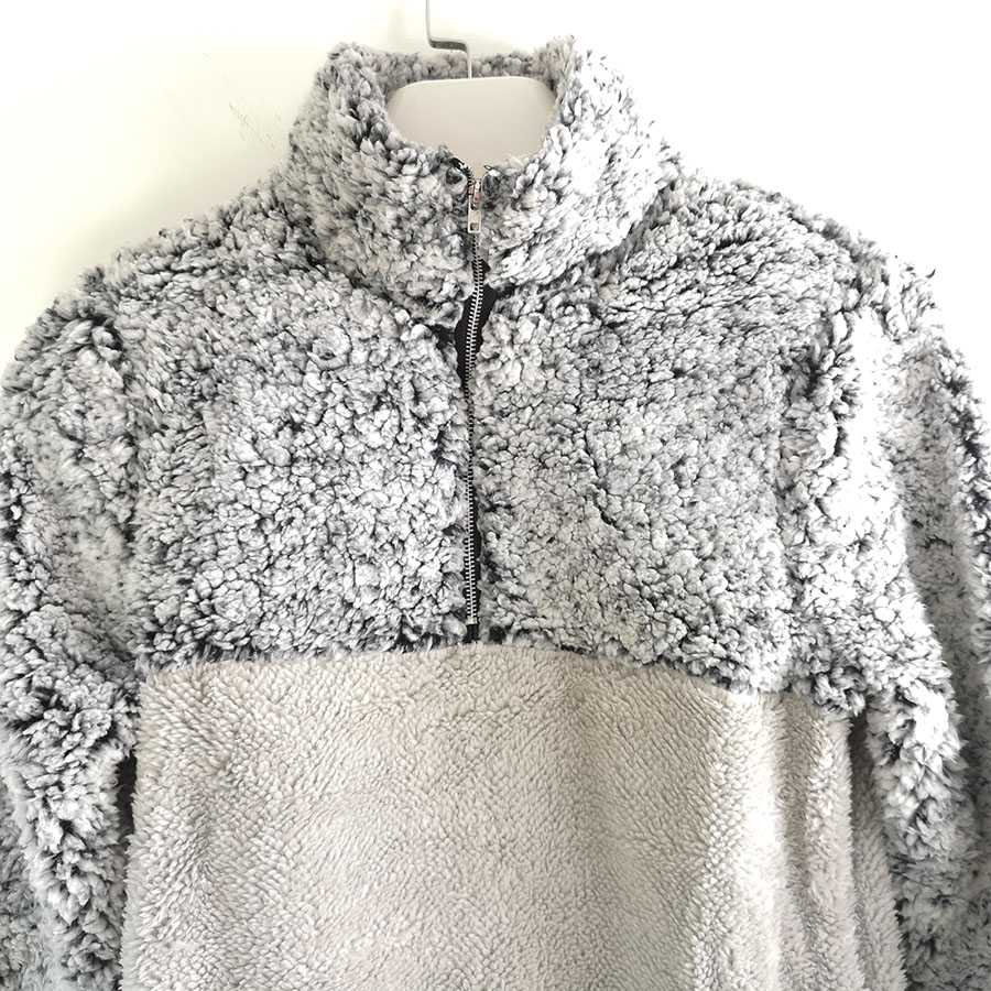 Faux Fur Sherpa Fleece Pullover Teddy Bear Sweatshirt