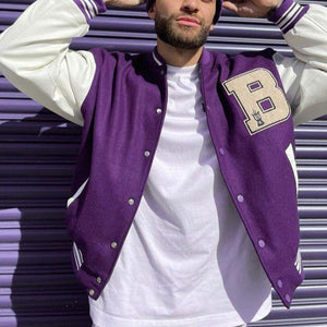 Unisex Embroidered Varsity Bomber Jacket Outerwear Sports Baseball Jacket