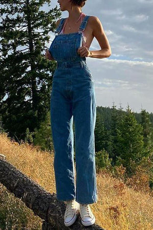 Wardrobe Basics Ripped Denim Romper Shorts Jean overalls