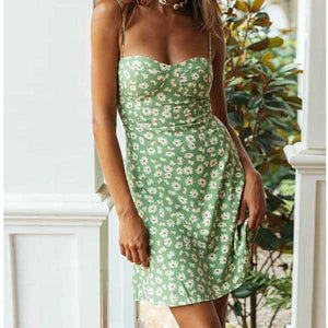 Slimming Retro Style Ditsy Lilac Floral A line Short Dress