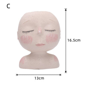 Head Face Planters Painted Plants Flower Pots Succulents Resin Planter Face Pot With Hole