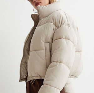 High collar puffer coat sale