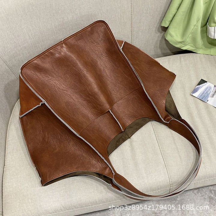 Brown Leather Womens Tote Bags School Handbags