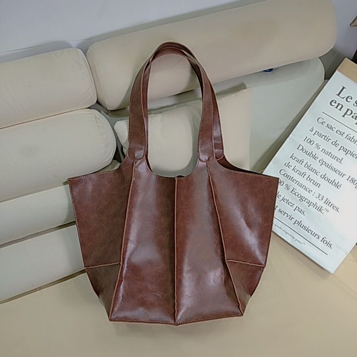 Brown Leather Womens Tote Bags School Handbags