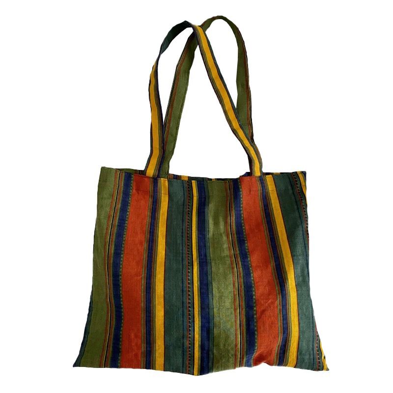 Rainbow Striped Bolsas Overnight Weekender Transport Tote Tag