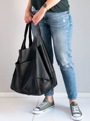 Brown Leather Womens Tote Bags School Handbags