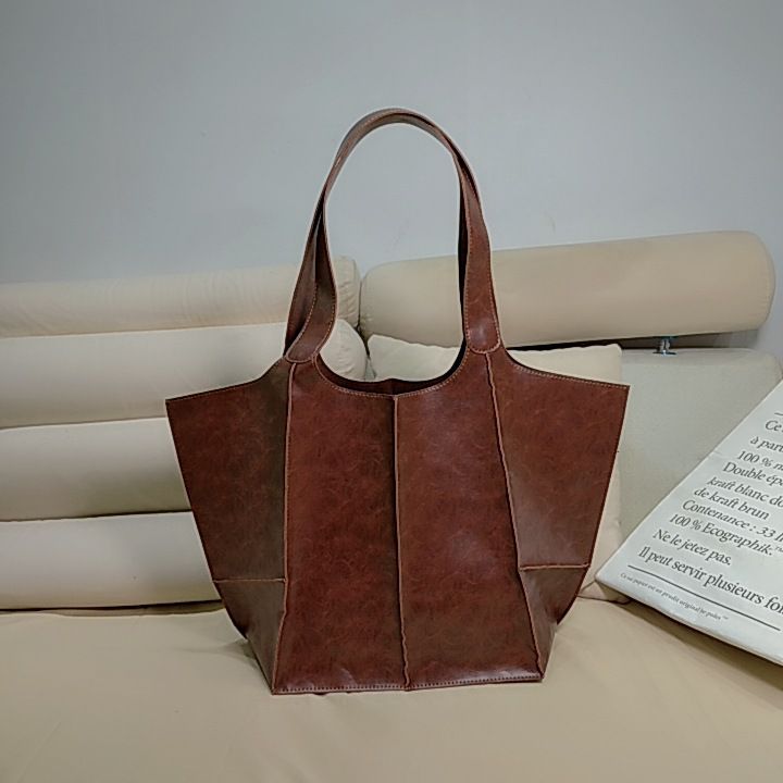 Brown Leather Womens Tote Bags School Handbags